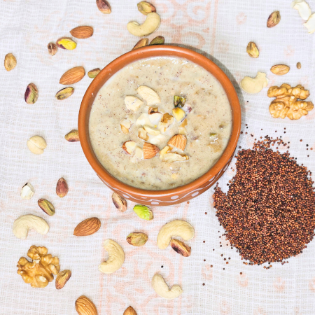 Baby enjoying RagiNuts meal